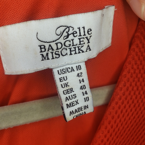 Belle Badgley Mischka Red Mesh Dress - Picture 3 of 4